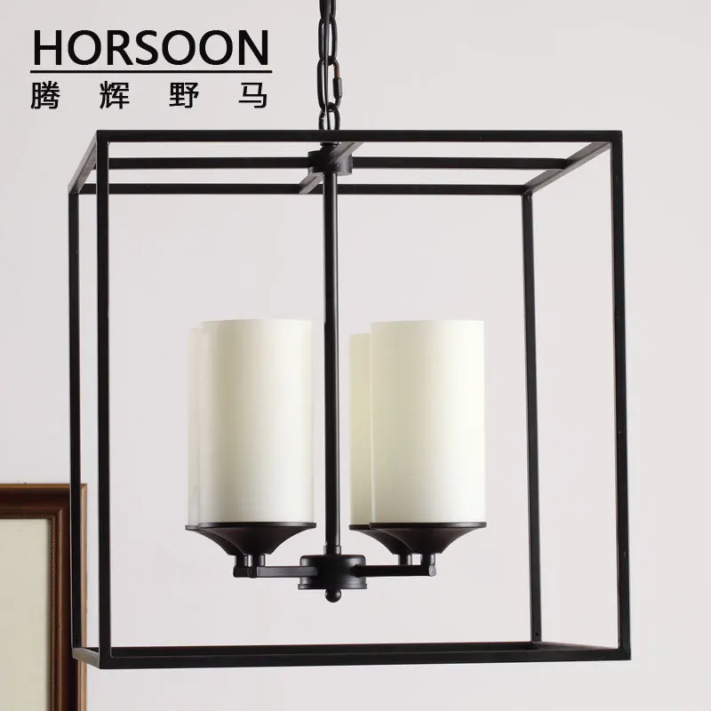 Teng Hui Mustang Nordic American Iron chandelier rustic simplicity square glass dining room den bar table | Аксессуары для одежды