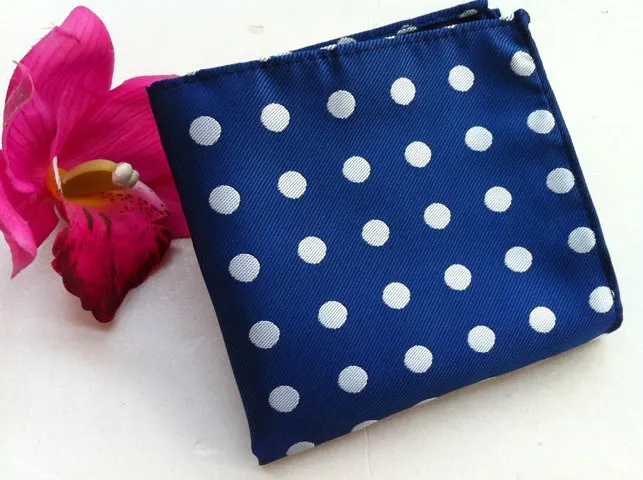 Топ Модный Галстук 8 см Официальный галстук для отдыха синий с белыми точками