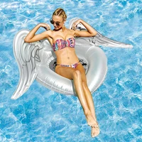 giant white angel wing inflatable pool float for women 2019 newest summer adult swimming ring lounge water fun toys boia piscina