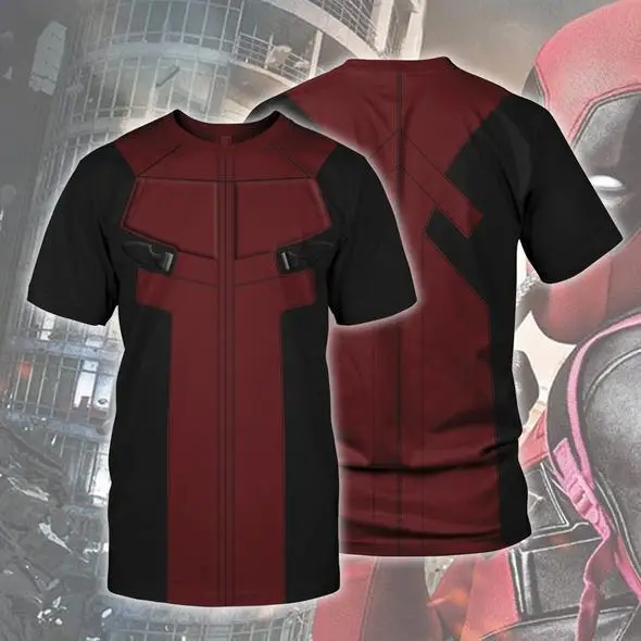 2 Дэдпул Уэйд Уинстон Уилсон костюм 3D печатных взрослых Для мужчин рубашка