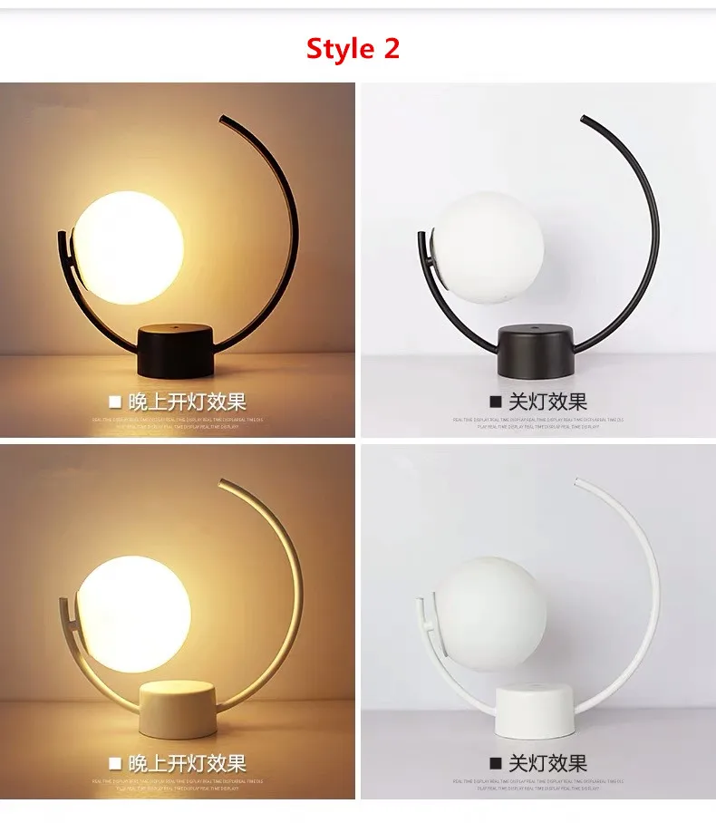 Nordic Glass Ball LED Table Lamp Bedroom Lamp Bedside Lamp Bed Light Living room light Art Deco maison Light Fixtures