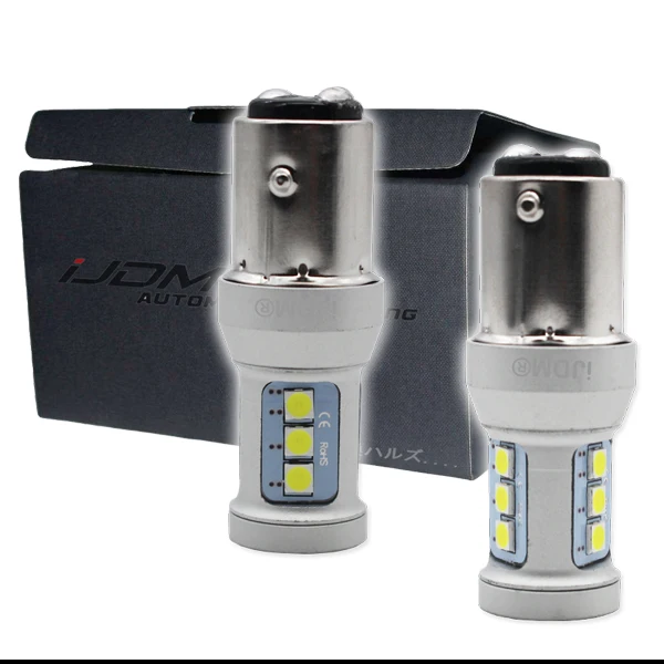 IJDM Автомобильный светодиодный стоп-сигнал 1100Lm 1157 P21/5 W BAY15d 3030 12SMD автомобильные тормозные задние противотуманные парковочные лампы DRL габаритные огни