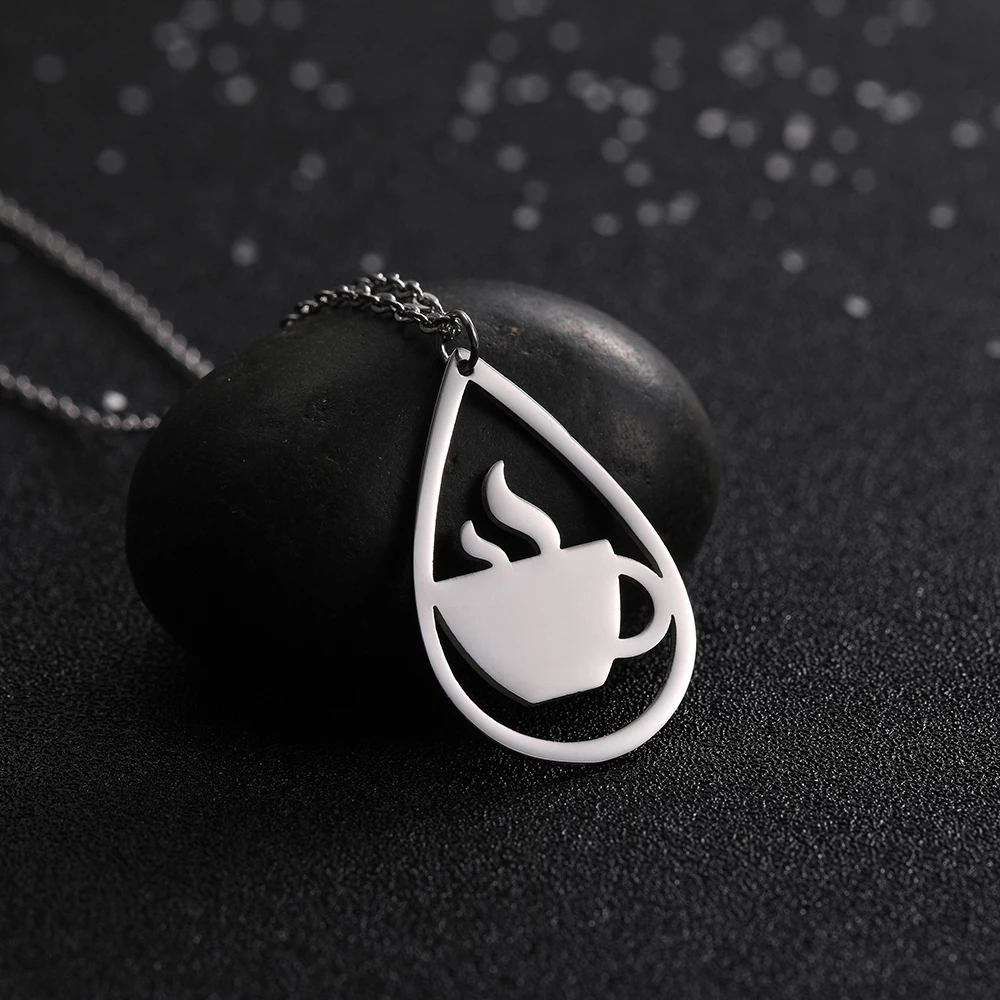 Skyrim женский кулон в виде капли воды из нержавеющей стали серебристая цепочка