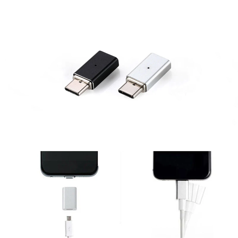 Магнитный переходник с разъемом Micro USB Мама на Type C/Lightning /Micro папа металлический