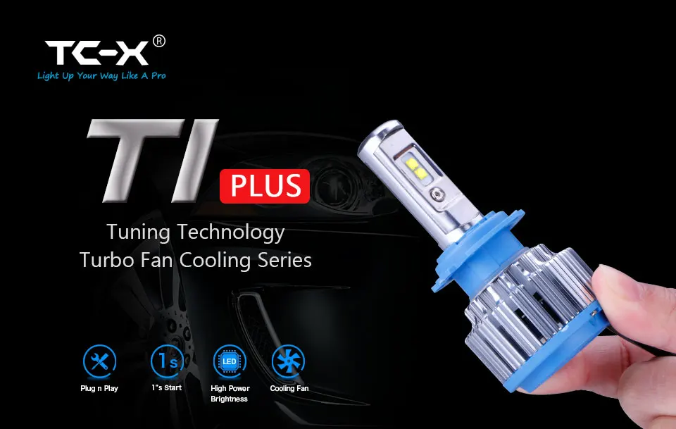 TC-X H4 H7 H11 H1 светодиодный 9005/HB3 9006/HB4 H13 светодиодный лампа для авто 9004 9007 H3 фар автомобиля луковицы ПТФ фары белый 6000 K H7 светодиодный 12 V