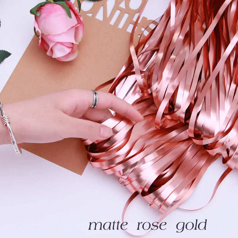 matte rose glod Свадебные украшения, занавески s, матовая металлическая мишура, фольга, занавески на день рождения, Детские Вечерние Декорации с единорогом - Цвет: matte rose glod