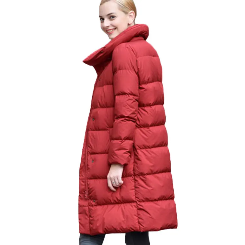 Вниз хлопок Большие размеры Для женщин зимнее пальто 2017 г. Модные теплые