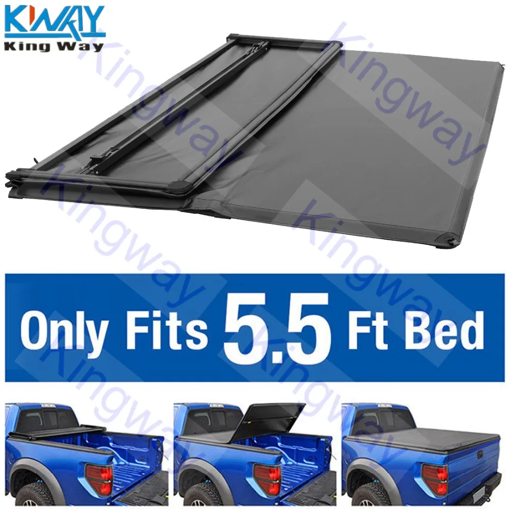 Бесплатная доставка - King Way - Водонепроницаемый мягкий трехсложный чехол для кузова грузовика 5,5 футов для Ford F-150 2009-2014.