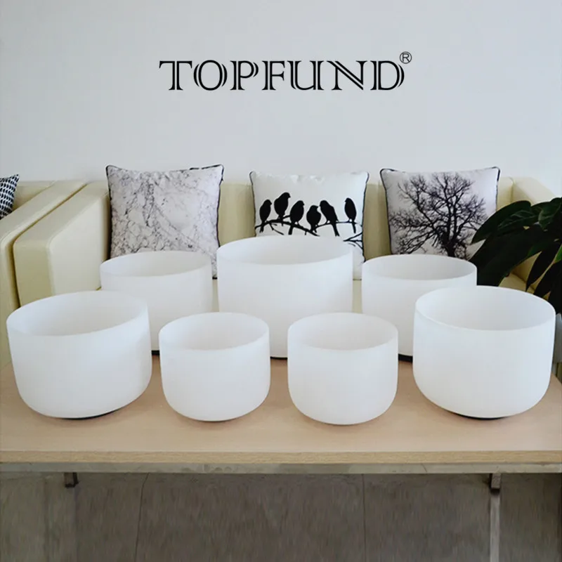 

TOPFUND чакра настроенный Набор из 7 шт 7 "-12" матовые кварцевые хрустальные поющие чаши