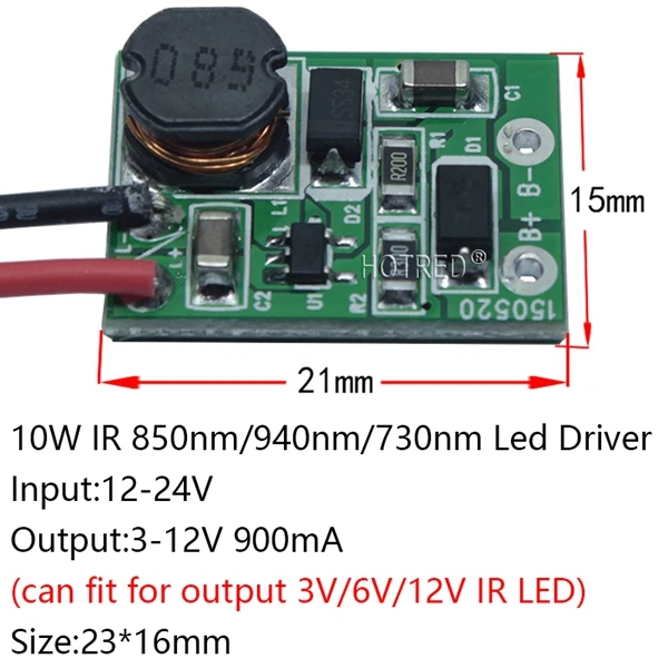 

10 Вт-12 Вт EverLight 3535 4 чипа 4 светодиода 3V6V12V Инфракрасный ИК 850 нм 940 нм 730 нм Светодиод высокой мощности с медной печатной платой 20 мм