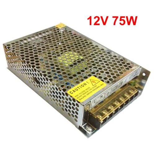 

switching mode 75W 12v 6a led power supply 12V led driver,dc12V Aluminum AC 110V 220V to 12v lighting transformer for led light