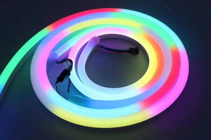 AC220V RGB светодиодная неоновая веревка SMD 5050 80 светодиодов/м водонепроницаемая гибкая мягкая