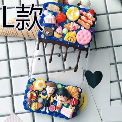 Для iphone X 8 7 6 6s plus DIY чехол 3D милый Сакура momoko чехол для телефона для iphone XS MAX XR ручной работы крем карамельный чехол подарки для девочек - Цвет: L
