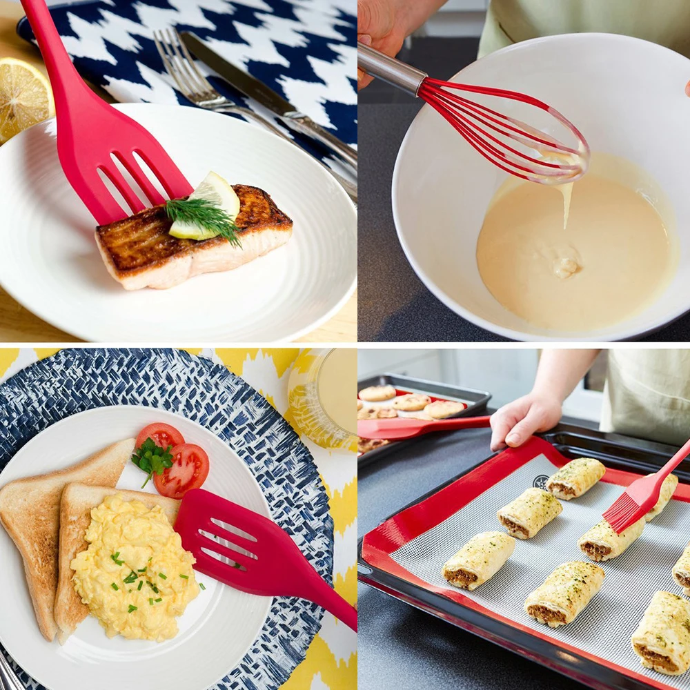 Кухонная силиконовая антипригарная кулинарная ложка шпатель ковш венчики для взбивания яиц посуда набор посуды кухонные принадлежности для инструментов