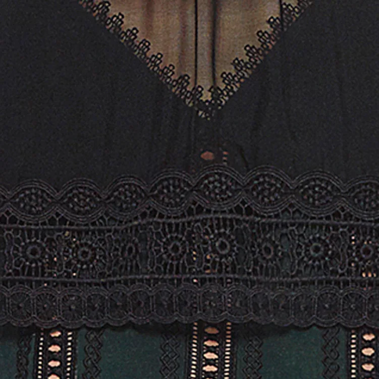 

New 2019 Self Portrait Lace Patchwork Midi Party Dress Women Hollow Out Cloak Sleeves Chic Boho Runway Dresses