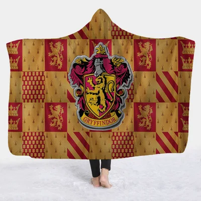 06 3D принт Слизерин Ravenclaw Gryffindor Hufflepuff одеяло с капюшоном Готический Шерпа флис теплые мягкие, удобные для носки плед постельное белье - Color: 06
