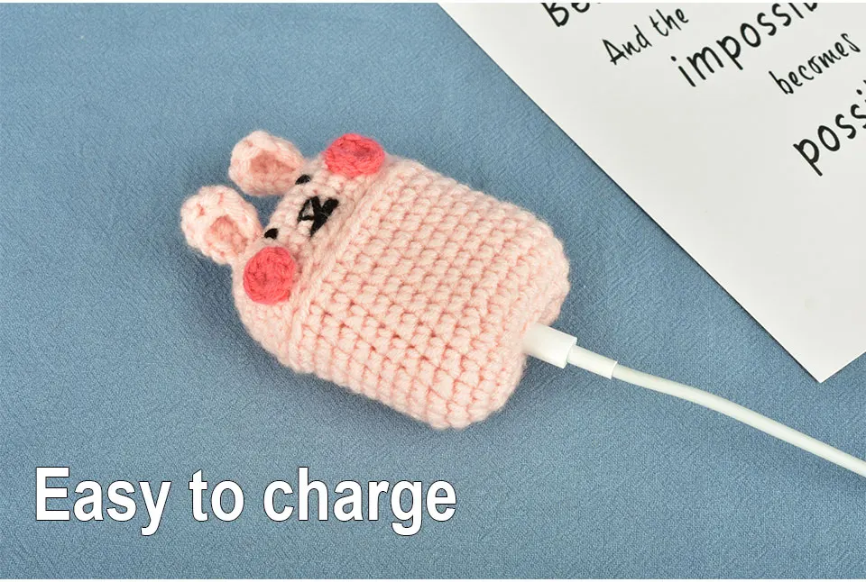 Милый DIY вязаный чехол для Apple Airpods, чехол, аксессуары, Bluetooth наушники, ручной работы, мультяшный чехол, защитный чехол, Декор