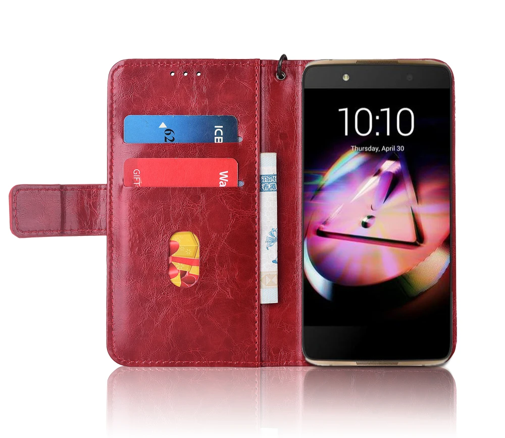 Кожаный чехол-книжка для Alcatel Idol 4 6055K Fundas с цветочным принтом 100% специальный