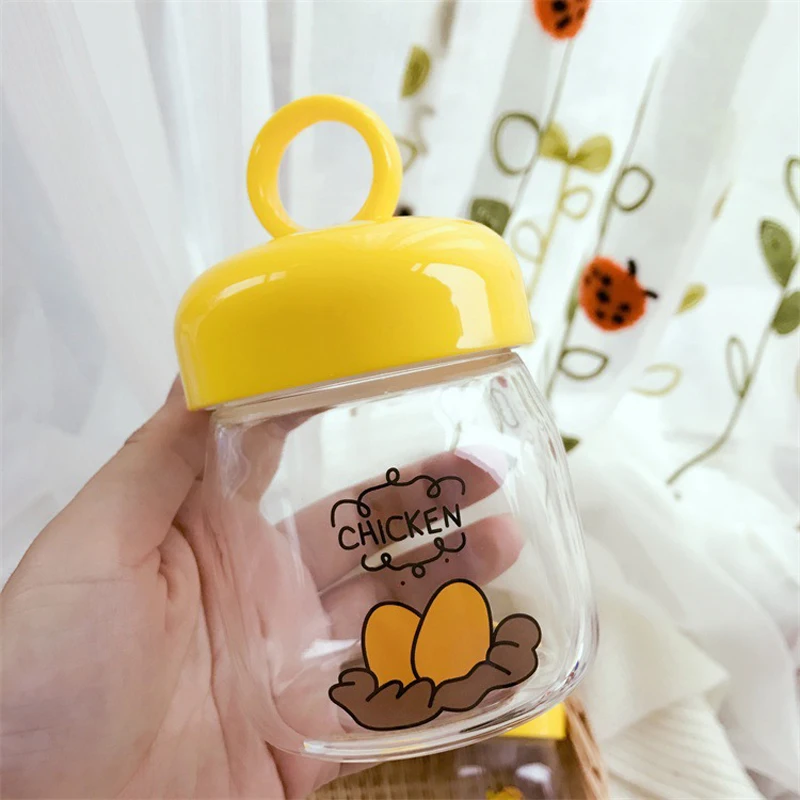 200ml Mini Lovely Chick Water Bottle Drinking Multi Color Popular Glass Readily With Lid Carafe Portable Solid Transparent 2018 | Дом и сад