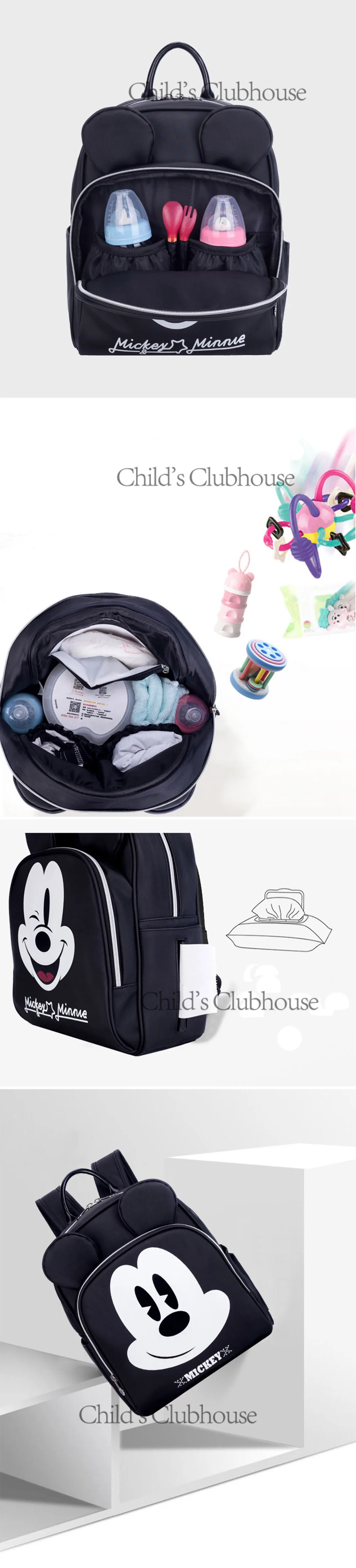 Disney Микки рюкзаки с ушами милые женские Микки Маус Мать Детские пеленки мешок водонепроницаемый рюкзак для кормления сумка для ухода за ребенком