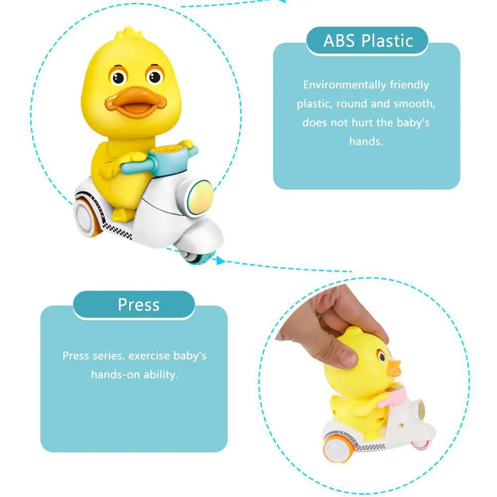 Милый мультфильм утка мотоцикл Заводной автомобиль игрушка маленькие желтые