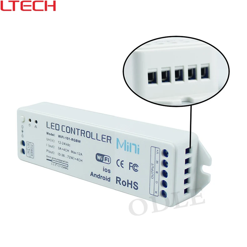 16.7 миллионов цветов 2.4 г Wi Fi RGB/WW/CW Светодиодный контроллер смартфон управление