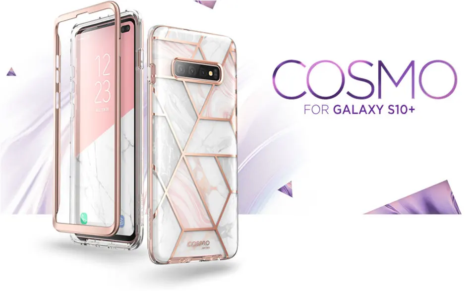 Для samsung Galaxy S10 Plus чехол 6,4 дюймов i-Blason Cosmo полный корпус блестящий чехол под мрамор чехол без встроенной защитной пленки