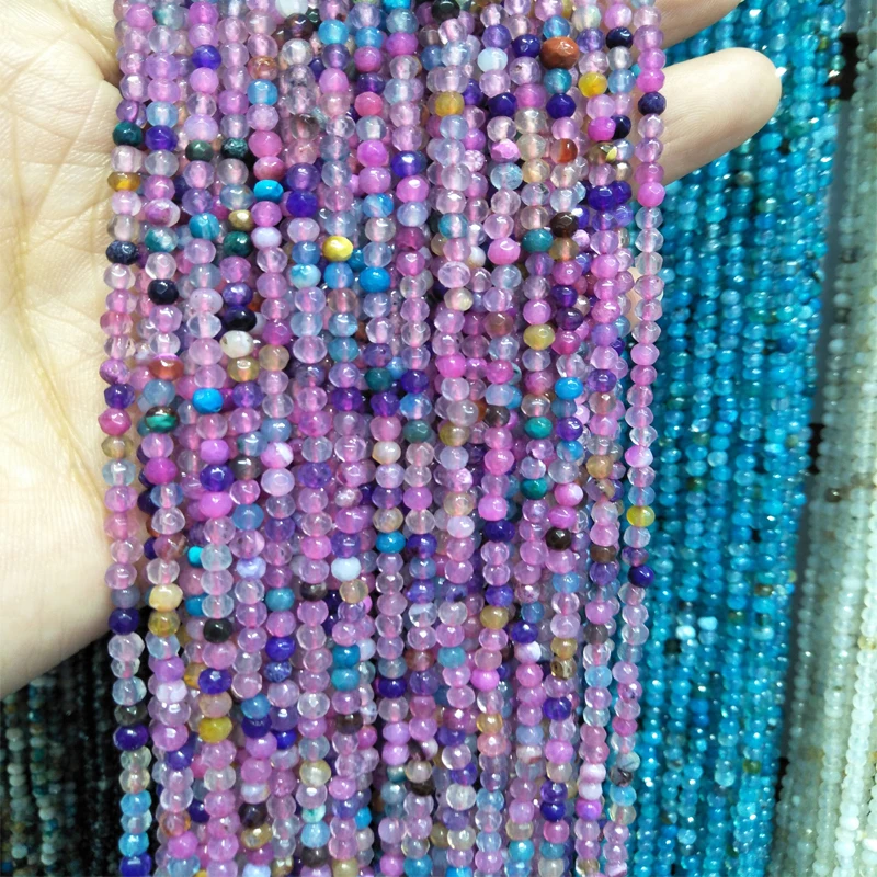 

3 мм многоцветные бусины из натурального камня граненые круглые бусины из оникса Diy Изготовление ювелирных изделий 15 дюймов очаровательные ...