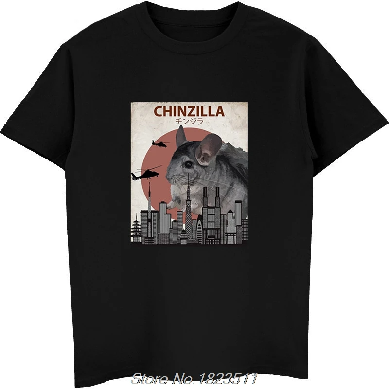 Распродажа модная забавная футболка Chinzilla с рисунком шиншиллы | Футболка