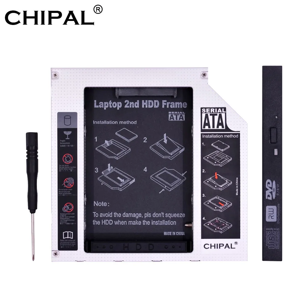 CHIPAL Алюминий SATA PATA IDE/SATA 2nd HDD Caddy 12 7 мм 9 5 для 2 &quotSSD жесткий диск чехол HD корпус