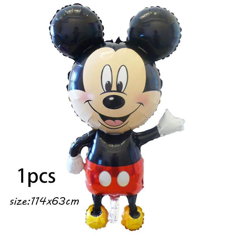 black mickey mouse Гигантские 114 см воздушные шары в форме Микки, Минни мультфильм день рождения украшения гелиевые шары для детей день рождения Декор Классические игрушки - Цвет: black mickey mouse