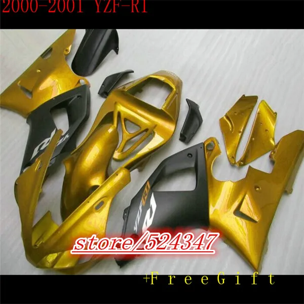 

HH00-01 YZF R1 YZF 1000 YZF-R1 YZF-1000 Yellow black YZFR1 00 01 2000 2001 YZF1000 Fairing Motorcycle Accessories & Parts-Hey