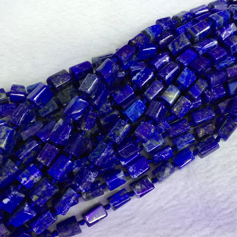 Натуральные темно синие Lapis Lazuli шарики свободной формы гладкие 6 8 мм 05383|beads beads|beads