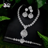be 8 brilliant cubic zirconia wedding jewelry sets for women bridal 4 pcs earring necklace set african jewelry set s077