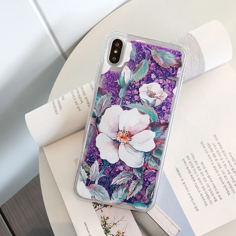 Для Meizu M6 Note чехол с белыми розами Блестящий жидкий силиконовый для M5 чехлы