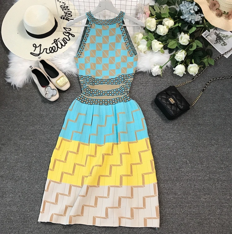 ZQLZ летнее платье для женщин 2021 вязаное богемное винтажное без рукавов Vestidos