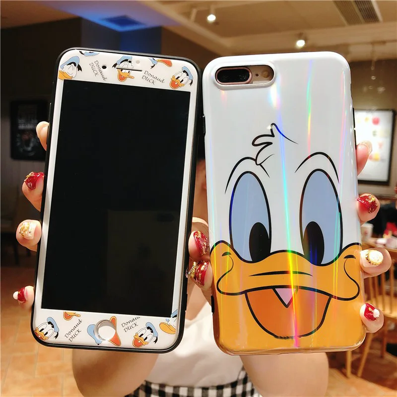 Для iphone 8 большие блестящие Аврора лазерный Дейзи Дональд телефон случаях