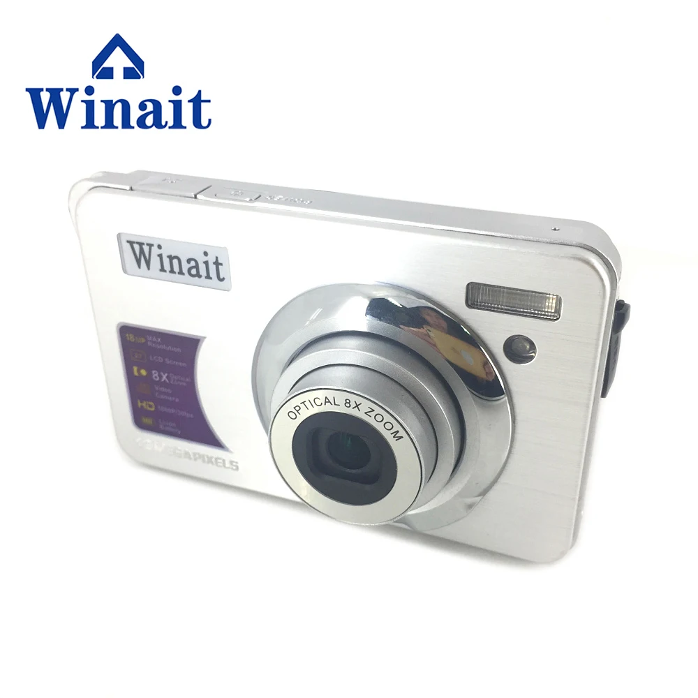 Мини камера Winait видеокамера с оптическим зумом 8x макс. 18 МП цифровая для