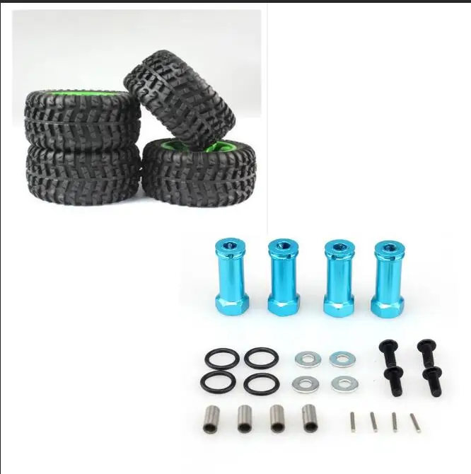green tire combiner Wltoys 12428 12423 Feiyue FY-03 JJRC Q46 Q40 Q39 1/12 Радиоуправляемый автомобиль запасные части Обновление большие шины - Цвет: green tire combiner