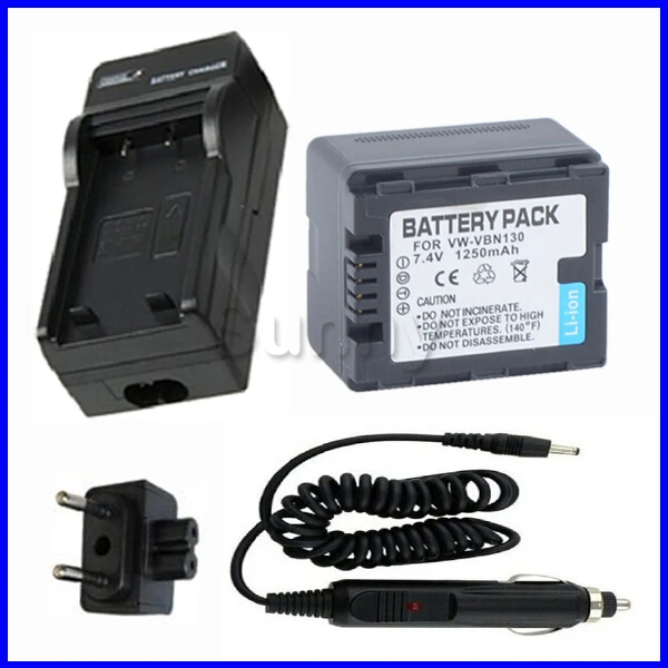 Battery+Charger for PANASONIC VW-VBN130 and HC-X800,HC-X900,