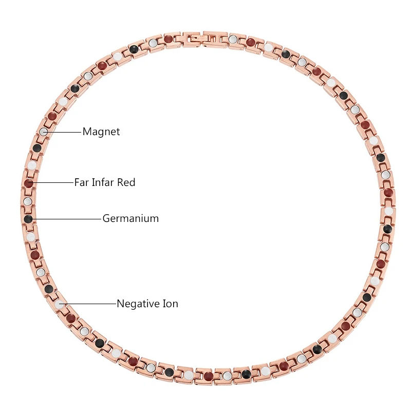 Ожерелье Escalus женское из нержавеющей стали магнитное розовое золото|germanium necklace|rose