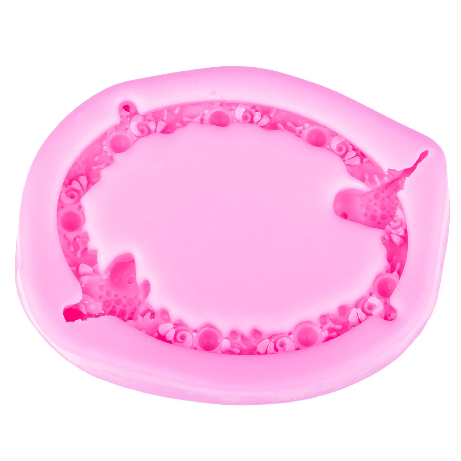 Венок с птицами в форме рамы 3D обратное формование сахара силиконовая форма для