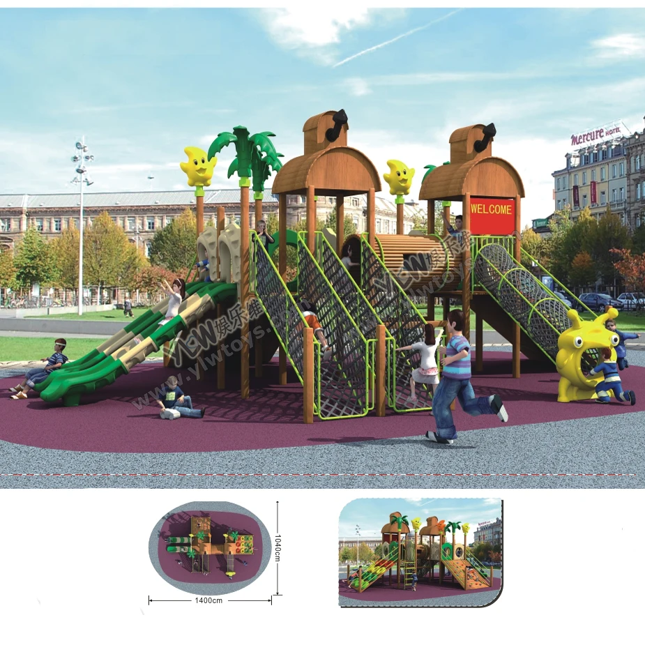 Antirot Kindergarten Wooden Playground Equipment CE/TUV/ISO Certified climbing net Safety Kids Outdoor Play Facilities