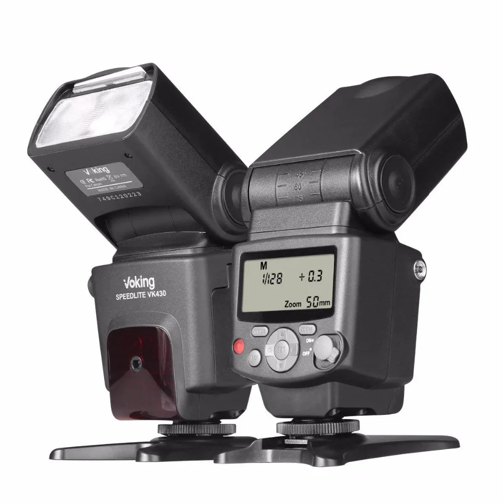 Voking VK430 E-TTL ЖК-дисплей Вспышка Speedlite с дисплеем Г-образный кронштейн для вспышки для цифровой однообъективной зеркальной камеры Canon EOS 70D 77D 80D Rebel T7i T6i T6s T6 T5i T5 T4i T3i SL2