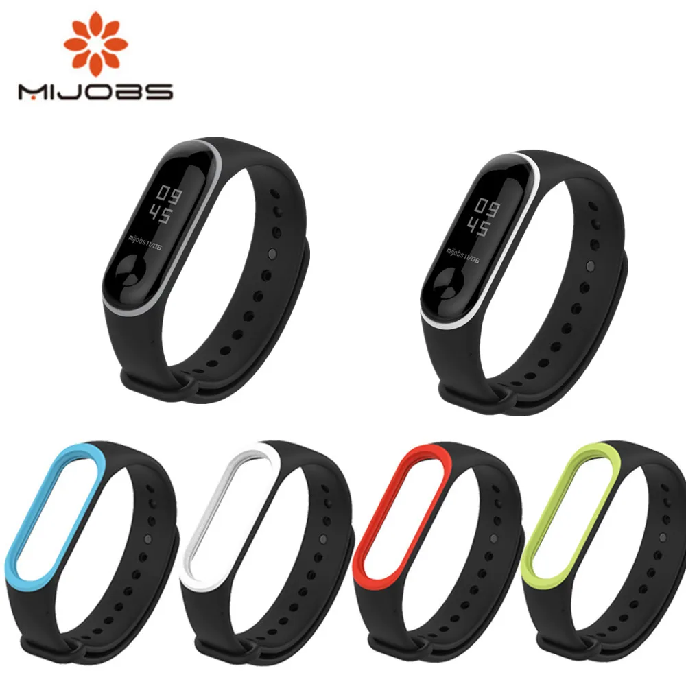 

Mijobs Silicone Mi Band 3 Strap Wrist Bracelet Strap Miband3 4 Colorful Strap Wristband Smart Band Mi Band3 For Xiaomi Mi Band 3