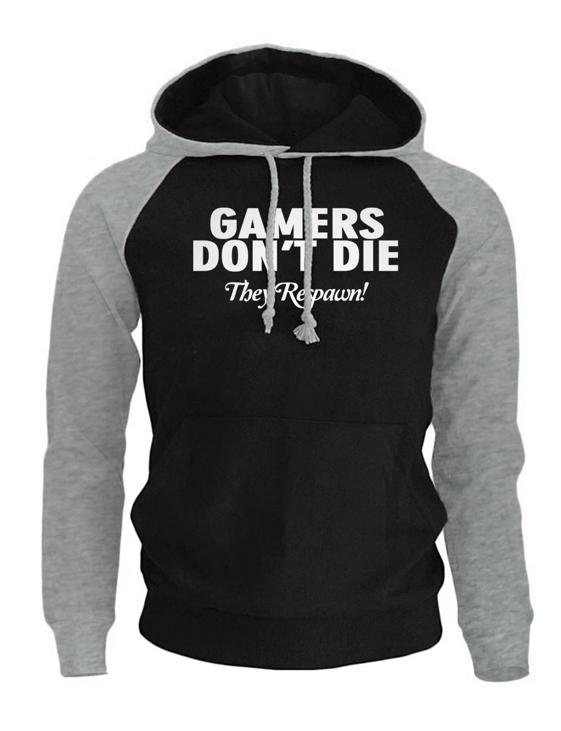 

2018 Autumn Winter Hoodies For Men GAMERS DON'T DIE Print Fleece Raglan Sweatshirt Male Harajuku Casual Men's Sportswear Kpop