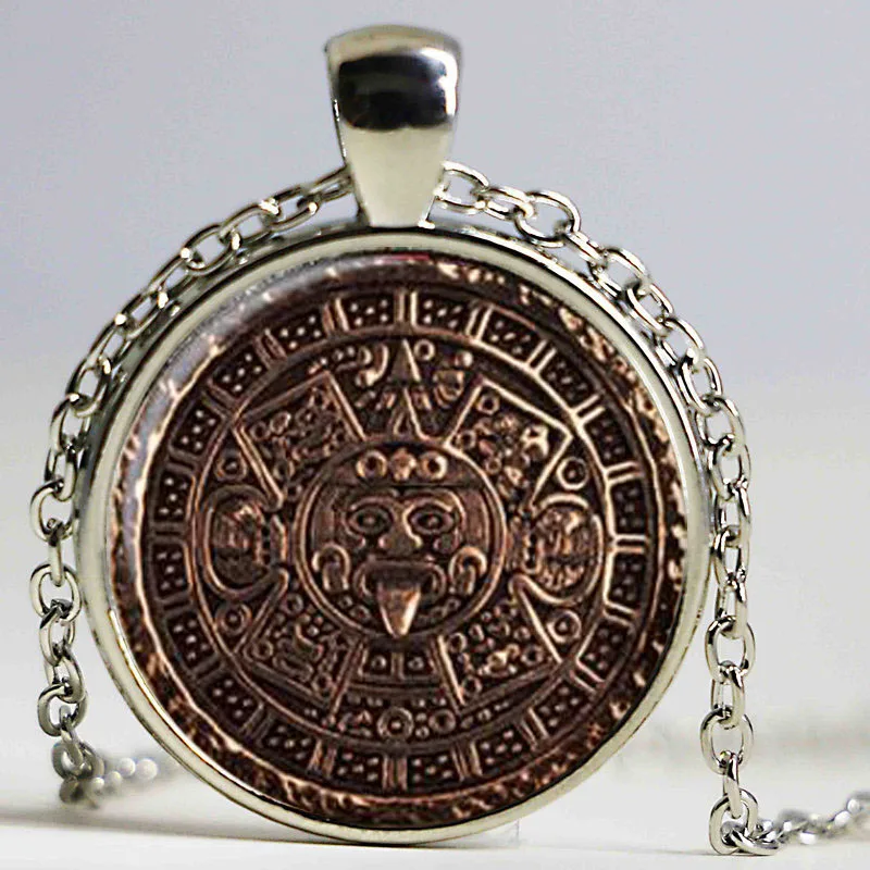 Ацтекский календарь Цепочки и ожерелья солнце каменные подвесные украшения на