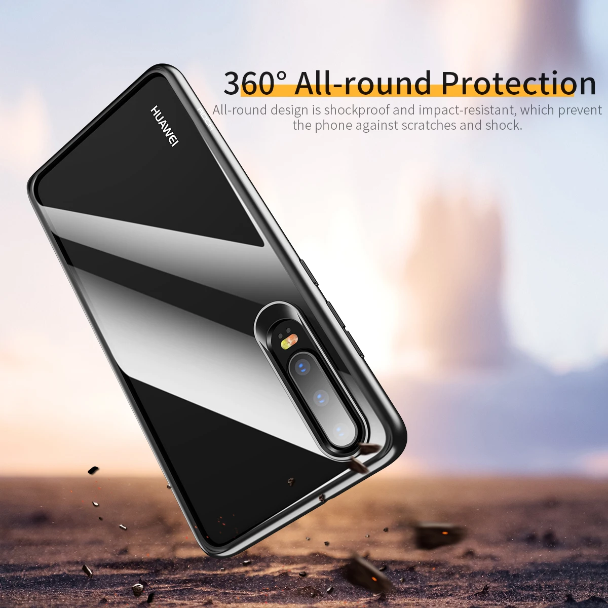 ROCK чехол для Huawei P30 Pro TPU + PC модный роскошный Прозрачный задний ультра тонкий