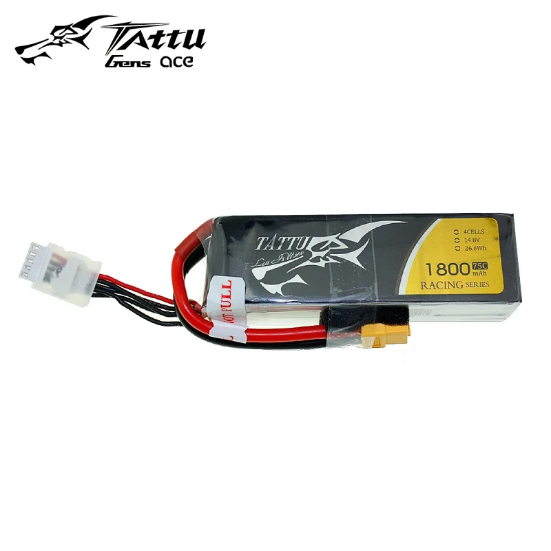 Литий полимерный аккумулятор Tattu 4S 1300mAh 1550mAh 1800mAh 14 8 V 75C с штепсельной вилкой XT60 для