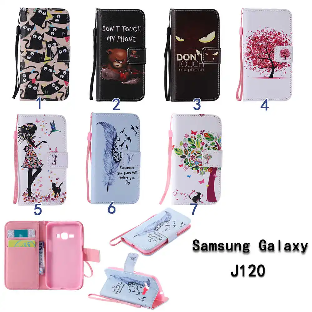 Художественная печать книги флип чехлы Чехол для SAMSUNG Galaxy J1 6 (2016) J120F J120H J120ZN SM J120FN